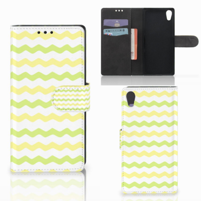 Sony Xperia XA1 Telefoon Hoesje Waves Yellow Sony Xperia XA1 Telefoon Hoesje Waves Yellow