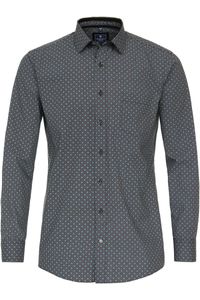 Redmond Casual Regular Fit Overhemd zwart, Motief