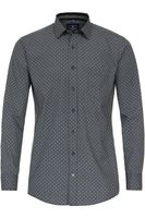 Redmond Casual Regular Fit Overhemd zwart, Motief