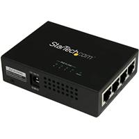 StarTech.com 4-poorts Gigabit Midspan - PoE+ Injector - 802.3at en 802.3af - Wandmonteerbare Power over Ethernet Midspan (POEINJ4G) Zwart