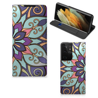 Samsung Galaxy S21 Ultra Smart Cover Purple Flower - thumbnail