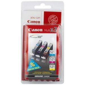 Canon CLI-521 C/M/Y inktcartridge 3 stuk(s) Origineel Cyaan, Magenta, Geel