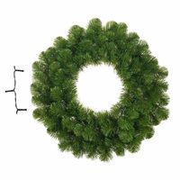 Groene kerstkrans/dennenkrans/deurkrans 45 cm inclusief warm witte verlichting