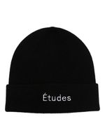 Etudes bonnet en laine à logo brodé - Noir