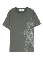 Stone Island Junior t-shirt en coton à logo imprimé - Gris