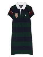 Ralph Lauren Kids robe polo rayée à logo brodé - Bleu