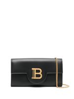 Balmain logo-plaque leather crossbody bag - Noir