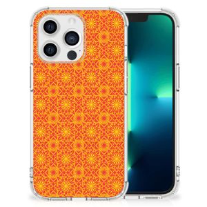 Apple iPhone 13 Pro Doorzichtige Silicone Hoesje Batik Oranje