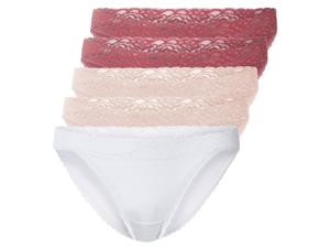 esmara 5 dames-slips (S (36/38), Rood/lichtroze/wit)