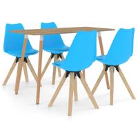 vidaXL 5-delige Eethoek blauw
