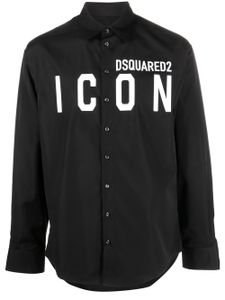 DSQUARED2 chemise en coton à logo imprimé - Noir