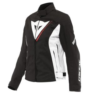 DAINESE Veloce Lady D-Dry Jacket, Textiel motorjas dames, Zwart-Wit-Lava Rood