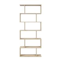 BLUCO Rek voor woonkamer, eetkamer, kantoor, Boekenrek, Ruimteverdeler, model Danerys, Canadees eiken, afmetingen: 80 cm (breedte) x 192 cm (hoogte) x 24 cm (diepte)