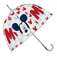 Disney paraplu Mickey Mouse junior 48 cm transparant/blauw
