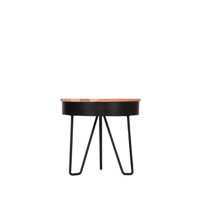 LABEL51 Bijzettafel Saran - Zwart - Metaal - Rond - 44 cm LABEL51 Bijzettafel Saran - Zwart - Metaal - Rond - 44 cm