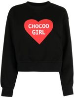 CHOCOOLATE sweat à imprimé cœur - Noir