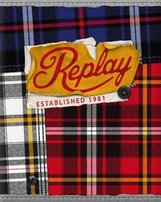 Replay Schrift A5 Lijn Check Rood