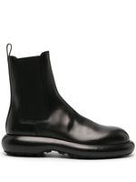 Jil Sander bottines en cuir à bout rond - Noir