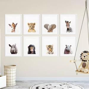 Posters - Safari Dieren / Set van 8