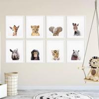 Posters - Safari Dieren / Set van 8 - thumbnail