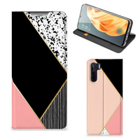 OPPO Reno3 | A91 Stand Case Zwart Roze Vormen