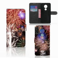 Motorola Moto G7 Power Wallet Case met Pasjes Vuurwerk - thumbnail