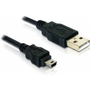 Delock 82252 Kabel USB 2.0 Type-A male > USB 2.0 Mini-B male 1,5 m zwart