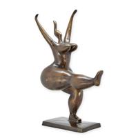 MODERNISTISCHE BRONZEN SCULPTUUR VAN EEN VROUWELIJKE DANSERES - thumbnail