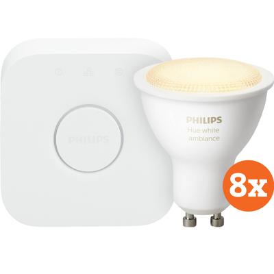 Philips Hue White Ambiance GU10 Bluetooth Starter 8-Pack Philips Hue White Ambiance GU10 Bluetooth Starter 8-Pack
