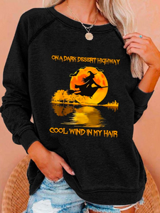 Loose Crew Neck Casual Halloween Sweatshirt