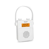 TechniSat DIGITRADIO 30 - waterdichte DAB+ douche radio (FM, DAB digitale radio, geïntegreerde oplaadbare batterij, Bluetooth, waterdicht IPX5, wekker, favoriet geheugen, hoofdtelefoonaansluiting) wit