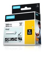 Labeltape DYMO IND RHINO 18443 Vinyl Tapekleur: Wit Tekstkleur:Zwart 9 mm 5.5 m - thumbnail