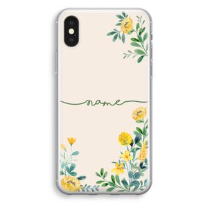 Gele bloemen: iPhone XS Transparant Hoesje