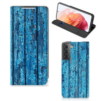 Samsung Galaxy S21 Book Wallet Case Wood Blue - thumbnail