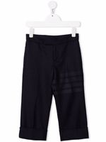 Thom Browne Kids pantalon droit à rayures - Bleu - thumbnail