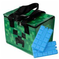 Puckator Kleine lunch koeltas met 2x koelelement - Minecraft print - 4,4 liter - Koeltas