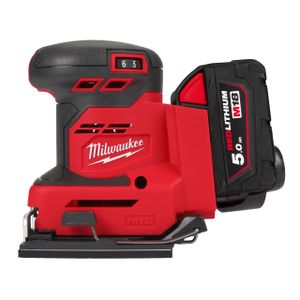 Milwaukee M18BQSS-502B | Accu Vlakschuurmachine | 5,0 Ah accu + oplader | In transporttas - 4933479967 4933479967