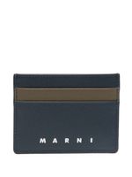 Marni porte-cartes en cuir à logo embossé - Bleu - thumbnail