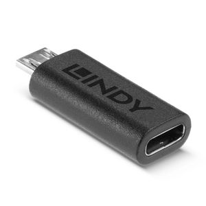 Lindy 41903 tussenstuk voor kabels USB Type C USB Type Micro-B Zwart