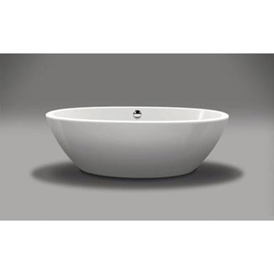 Ligbad Vrijstaand Xenz Britt Ovaal 85x170x60cm Acryl Edelweiss Mat met Poten en Afvoer