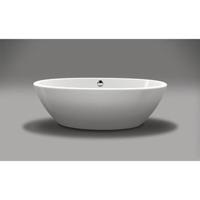 Ligbad Vrijstaand Xenz Britt Ovaal 85x170x60cm Acryl Edelweiss Mat met Poten en Afvoer