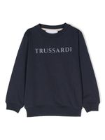 TRUSSARDI JUNIOR sweat en coton à logo imprimé - Bleu - thumbnail