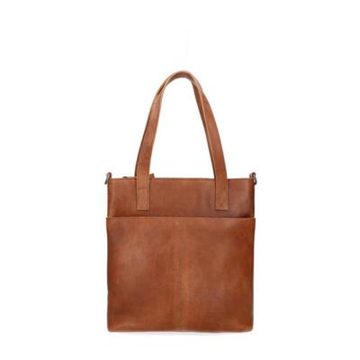 Manfield leren shopper cognac