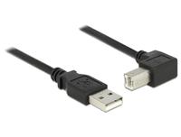 2 m USB 2.0 - USB-kabel (2 m, USB A, USB B, 2.0, male connector/male connector, zwart)