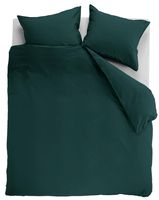 Ambiante Dekbedovertrek Uni Cotton Dark Green-1-persoons (140 x 200/220 cm)