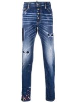 DSQUARED2 jean slim Ditsy à effet usé - Bleu - thumbnail