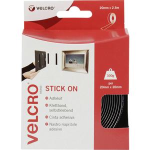 VELCRO® VEL-EC60215 Klittenband Om vast te plakken Haak- en lusdeel (l x b) 2500 mm x 20 mm Zwart 2.5 m