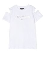 Balmain Kids t-shirt en coton à logo imprimé - Blanc