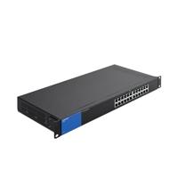 Linksys LGS124-EU 24-poorts onbeheerde Gigabit-netwerkswitch - Ethernet-switch/hub met metalen behuizing voor thuis en kantoor - Tafelmodel of wandbevestiging, Ethernet-splitter, Plug-and-play