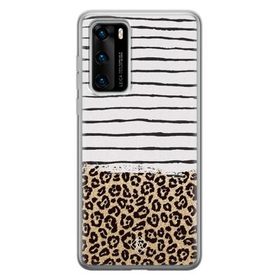 Huawei P40 siliconen telefoonhoesje - Leopard lines Huawei P40 siliconen telefoonhoesje - Leopard lines